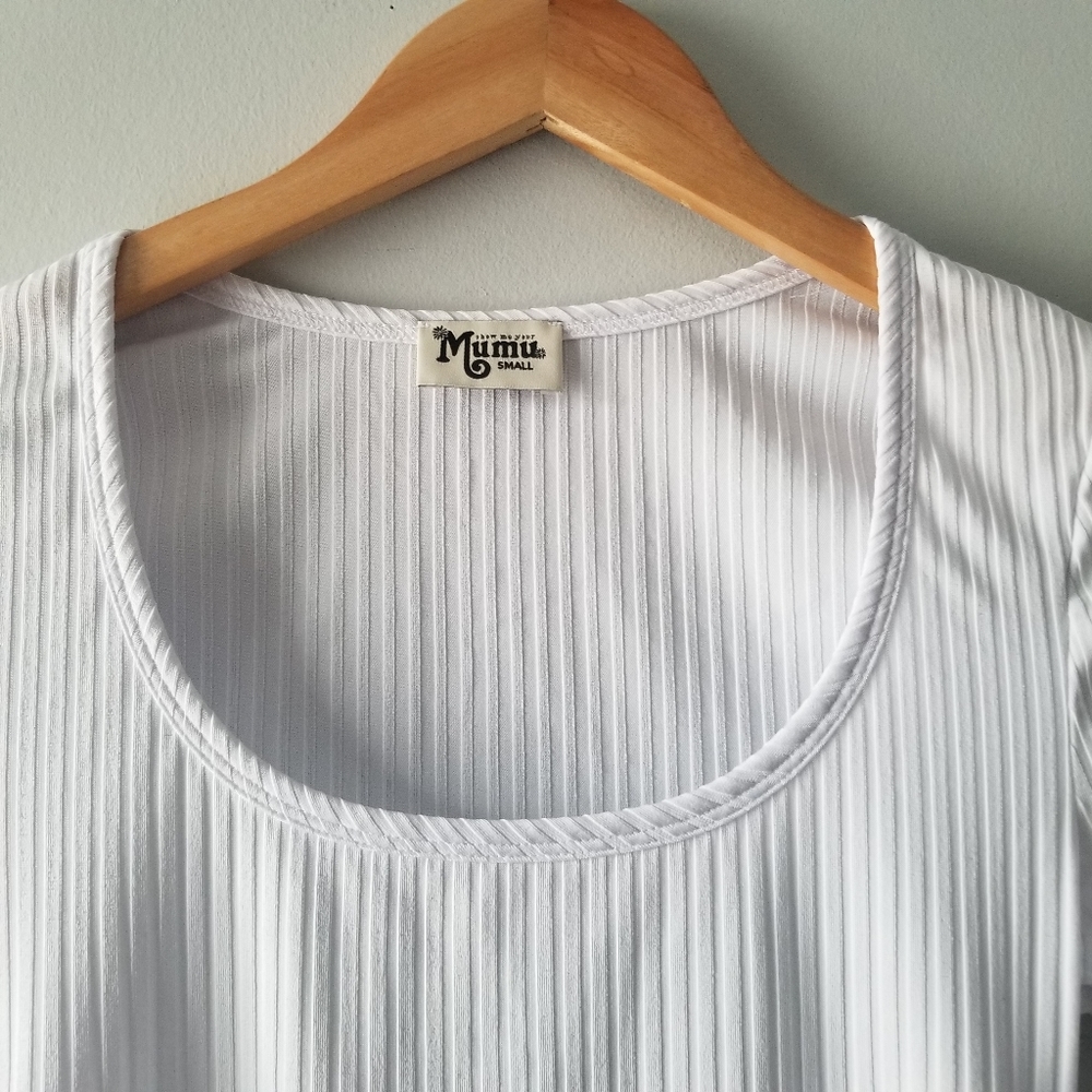 Show Me Your Mumu White Declan Ribbed Tee - Picture 4 of 6